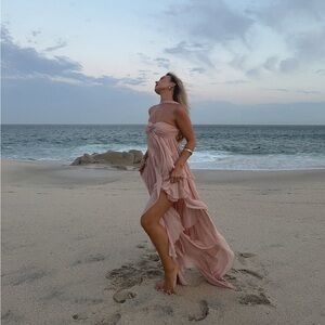 Nana Jacqueline Mariah Dress in Peach